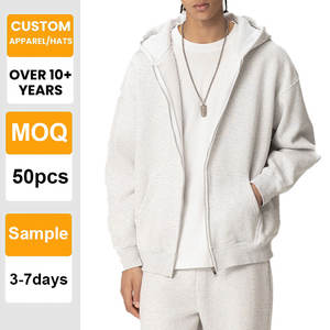 Sudadera con Capucha de Felpa Gruesa de 360 g/m² con Doble Cremallera, Lavada al Ácido, Estilo Cárdigan, Talla Grande, Chaqueta Personalizable de Alta Calidad al por Mayor - Product Image 1