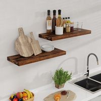 Étagères murales flottantes robustes pour salle de bain, gain de place, décoration intérieure, présentoir, petites étagères de 15,8 pouces, lot de 2