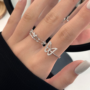 Silver Ruitai S925 Sterling Silver Butterfly <b>Open</b> <b>Ring</b> For Women Korean Style Dongdaemun Jewelry Everyday Wear - Product Image 4