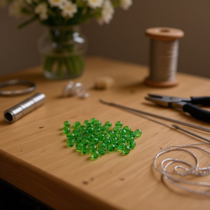 Ilan Abalorios Perline Rotonde Trasparenti Verdi 8mm 15g - Product Image 3