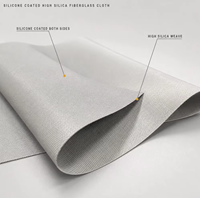 Tissu en fibre de verre haute silice enduit de silicone, résistant au feu jusqu'à 1000 °C, pour couverture de soudage, fabrication chinoise, connexion souple