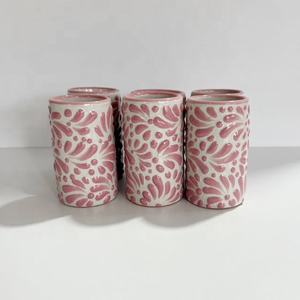 Vaso de Tequila Artesanal de Cerámica <span class=keywords><strong>Talavera</strong></span>, Vasito Mexicano Pequeño para Vino, Vaso de Chupito Hecho a Mano de Arcilla - Product Image 4