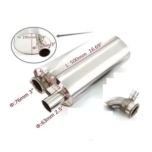 Car Big 500MM Exhaust Pipe Vacuum Pump Variable Valve Mufflers Remote Control Stainless Steel 63mm-76mm