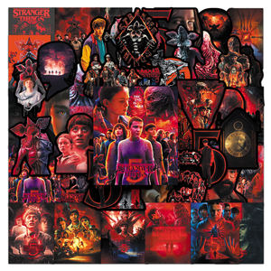 50PCS Pegatinas <span class=keywords><strong>de</strong></span> <span class=keywords><strong>Stranger</strong></span> <span class=keywords><strong>Things</strong></span> 5 al por Mayor <span class=keywords><strong>de</strong></span> Fábrica, Pegatinas Decorativas para Refrigerador, Escritorio y Auriculares - Product Image 1