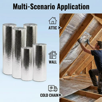 Rouleau d'isolation thermique à bulles en matériau composite à 97 % de réflexion pour toit et murs de grenier, feuille thermique moderne, taille personnalisée