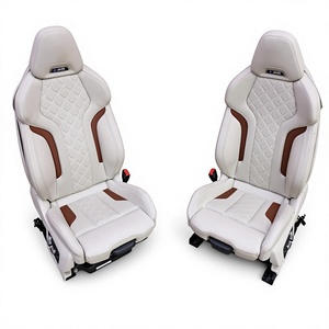 White Leather Sport Bucket Seats Recaro Style Rear Car <b>Interior</b> Seat Set for M2 M3 M4 M5 M6 X3M X6M G80 G98 - Product Image 1