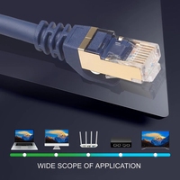 22 AWG kabel Ethernet jaringan Spong berpelindung ganda pasangan tembaga konduktor Cat8 cat 8 SFTP untuk pusat Data kecepatan tinggi