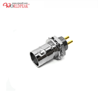 Conector Twinax BNC Doble, Receptáculo de Panel, Tipo Soldadura, Terminal de Copa de Soldadura para Conexión de PCB RF, Conector BNC Twinax