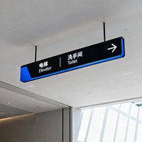Enseigne lumineuse LED suspendue personnalisée en acrylique, multicolores, alimentée en courant continu/alternatif, affichage publicitaire directionnel pour entreprises