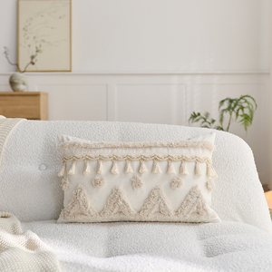 Funda de Almohada Decorativa de Lino con Borlas, Estilo Bohemio Nórdico Marroquí, 45x45cm, para Decoración del Hogar y Sofá - Product Image 5
