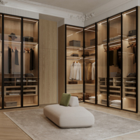 YK Dressing Moderne en Bois Meuble de Chambre Réglable Montage Facile Armoire de Rangement Convertible pour Vêtements pour Villa