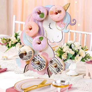 Lot de 2 présentoirs en bois <span class=keywords><strong>licorne</strong></span> pour donuts, supports muraux pour noix, pour mariage, baby shower, anniversaire, outils de pâtisserie - pour la <span class=keywords><strong>décoration</strong></span> de fête - Product Image 3