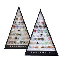 Ensemble de 36 types de minéraux et pierres précieuses, spécimens de cristaux naturels, présentoir de gemmes dans une boîte triangulaire de style chinois, pour l'éducation scientifique des enfants