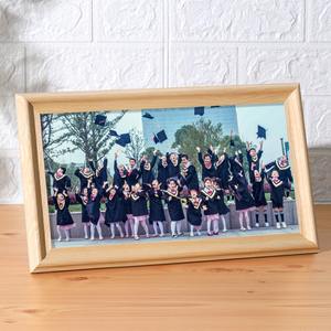 Cadre <span class=keywords><strong>photo</strong></span> de graduation rectangulaire en bois moderne et élégant fait à la main, avec support en émail imprimé UV panoramique, <span class=keywords><strong>collage</strong></span> de Thanksgiving, noyer - Product Image 3