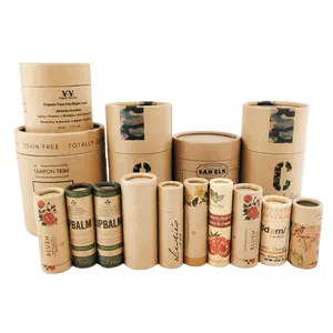 Kraft Papelão Flor Garrafa Papel Eco Friendly Round Tea Tube Tissues Perfume Vela Cilindro Gift Box Pacote Com Tampas
