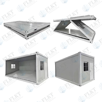 FLKT Conçu pour durer, maison pliable en acier galvanisé robuste, résistante aux ouragans et ignifuge, maison modulaire préfabriquée
