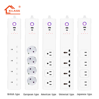 Tira de alimentación KLASS con puerto USB, enchufe de 2/3/4 vías, 6 USB con enchufe tipo C con cable de extensión de 2/3/4/5M, enchufe protector contra sobretensiones