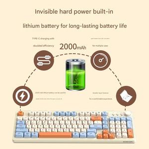 V1 <span class=keywords><strong>Wireless</strong></span> RGB Retroiluminado <span class=keywords><strong>Keyboard</strong></span> <span class=keywords><strong>Mouse</strong></span> Set Multi-Type Vitality Orange/Cream Grey Stock Disponible-Silent <span class=keywords><strong>Keyboard</strong></span> and <span class=keywords><strong>Mouse</strong></span> - Product Image 5