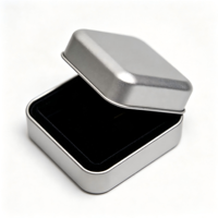 Boîte à bijoux en aluminium sans soudure, finition sablée, plateau en velours amovible, logo personnalisé