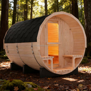 Kit de <span class=keywords><strong>Sauna</strong></span> Exterior Tipo Barril Premium para 6 Personas |   <span class=keywords><strong>Spa</strong></span> de Lujo en Casa y <span class=keywords><strong>Oasis</strong></span> para el Patio, Totalmente en Madera de Pino Blanco - Product Image 1