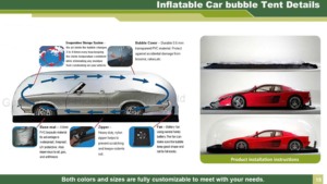 <span class=keywords><strong>Prix</strong></span> d'usine – Tente <span class=keywords><strong>bulle</strong></span> gonflable portable pour voiture, résistante à la grêle et à l'eau, en PVC, certifiée CE, avec ventilateur intégré et étanchéité à l'air - Product Image 6