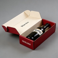 Caja de Vino Plegable de Lujo, Caja de Regalo Personalizada de Cartón Corrugado para 1 o 3 Botellas de Vino Blanco, Venta al Por Mayor