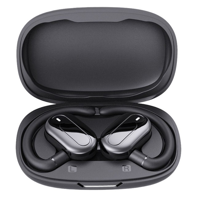 BT 5.4 AI Smart Translator Earbuds Open Ear Design Multi-Angle Adjustable Language Translation - Black