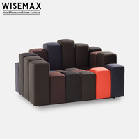 WISEAMX FURNITURE Italien créatif touches de piano réception bureau canapé modulaire cadre en bois 3 places canapé pour salon hall