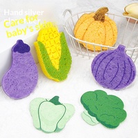 Éponge de bain pour bébé en forme de légume, serviette de gommage pour enfants, éponge de bain en forme de légume