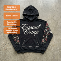 Sweat à capuche surdimensionné en coton tissé 100 % personnalisé OEM, broderie, style décontracté d'été, logos imprimés sur le devant pour hommes