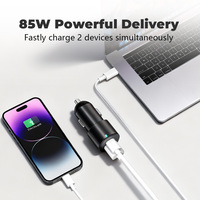 Nouveau chargeur de voiture USB C, adaptateur de chargeur USB pour allume-cigare 85W, chargeur de voiture rapide PD&QC 3.0 pour iPhone Galaxy