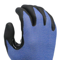 Gants de travail MaxiTough personnalisés en mousse de nitrile bleue 18G, durables, résistants à l'huile, antidérapants, anti-coupures, EN388 4X43D, pour hommes