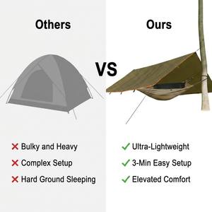 Hamac de camping <span class=keywords><strong>avec</strong></span> bâche de protection contre la pluie, <span class=keywords><strong>moustiquaire</strong></span> imperméable résistante aux UV, léger et portable pour la randonnée en plein air - Product Image 6