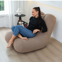 Fauteuil gonflable floqué individuel, chaise longue gonflable portable avec appui-tête pour le camping, l'extérieur, la plage et la pelouse
