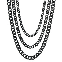Chaîne cubaine hip-hop en acier inoxydable poli à six côtés, électroplaquée, avec un seul fermoir mousqueton à 6 griffes, accessoire de collier unisexe