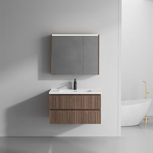 Mobile <span class=keywords><strong>Bagno</strong></span> Integrato in PVC Stile Antico Medioevale Color Noce, Nuovo Design Cinese con Cassetti Contenitori <span class=keywords><strong>e</strong></span> Lavabo - Product Image 6