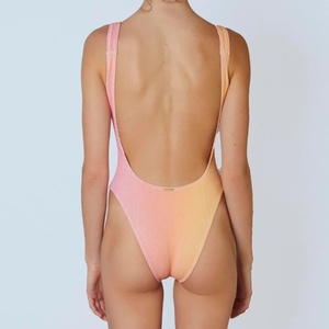 <span class=keywords><strong>Maillot</strong></span> <span class=keywords><strong>de</strong></span> <span class=keywords><strong>bain</strong></span> une <span class=keywords><strong>pièce</strong></span> personnalisé, couleur <span class=keywords><strong>orange</strong></span> soleil, dos nu, sans rembourrage, décolleté en V, bikini, service OEM - Product Image 2