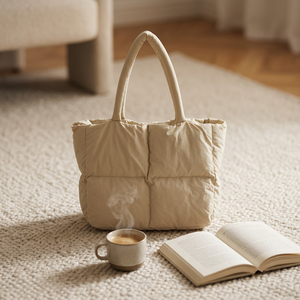 Sac fourre-tout matelassé, sac à bandoulière matelassé, grande capacité, sac de shopping décontracté, sac de voyage unisexe - Product Image 4