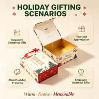 Boîte cadeau magnétique personnalisée pour Noël, imprimé renne et Père Noël, boîte en papier rigide, logo personnalisé pour emballage cadeau de Noël, vente en gros