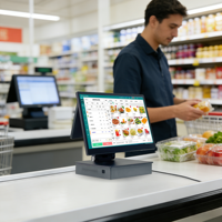 Fournisseur chinois, faible MOQ, écran tactile Android Windows, double écran, caisse enregistreuse, lecteur de codes-barres, machine POS pour la vente au détail et la restauration