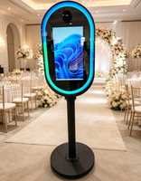 Photomaton avec miroir magique circulaire tactile de 21,5 pouces |   Photomaton Premium pour Événements et Célébrations