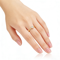 Bague de fiançailles classique en cluster, plaquée or 14 carats, sertie de diamants CVD de laboratoire taille brillant qualité VVS-VS, unisexe