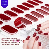 Nouveaux autocollants pour ongles en gel, poudre scintillante solide, style coréen-japonais, autocollants pour ongles semi-durcis UV