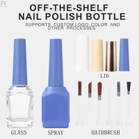 Nouveau design 2026 avec logo OEM, flacon de vernis à ongles gel 15 ml, couleur unique, flacon unique, contenants vides pour vernis à ongles et huile, avec couvercles et pinceaux