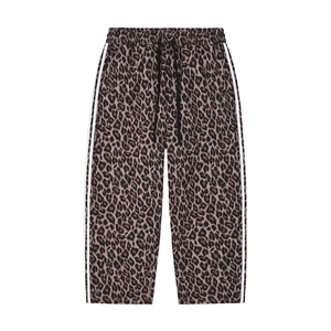 Nouvel Arrivage – <span class=keywords><strong>Pantalon</strong></span> de jogging en tissu éponge imprimé léopard 360 GSM pour homme, taille élastique, détail sangle tissée, coupe droite, style décontracté urbain - Product Image 6