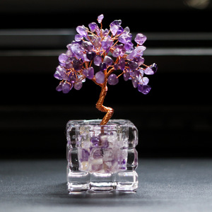 <b>Crystal</b> <b>Tree</b> Glass Cube Resin Epoxy Craft Desktop Office Ornament Home Decoration Personal Gift - Product Image 2
