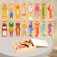 Jeu de puzzle en bois personnalisé en gros pour enfants, formes d'animaux, jeu d'association, jouets éducatifs interactifs parent-enfant pour l'apprentissage précoce