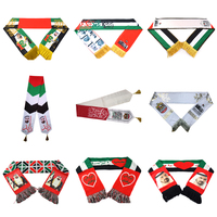 Écharpe à double couche imprimée avec motif pompon doré, cadeau pour la Journée nationale des Émirats arabes unis, écharpe de haute qualité pour la Journée du drapeau des Émirats arabes unis