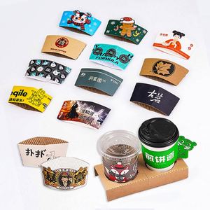 Manchons de tasses à café en papier Kpop jetables avec logo personnalisé, manchons de tasses en carton ondulé Kraft pour boissons chaudes, thé au lait à bulles - Product Image 6