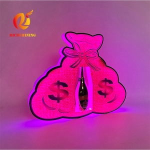 Expositor de Botellas de Champán con LED <span class=keywords><strong>y</strong></span> Bolsa de Dinero Acrílica Personalizada Richshining, para Servicio VIP en Bares de Hombres Ricos - Product Image 1
